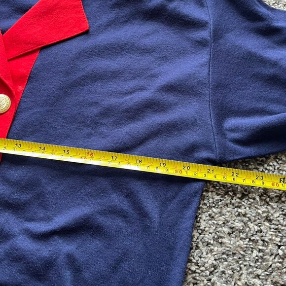 Vintage Peter Popovitch Uniform Polo Womens Large Red Military-like Navy Coastal - Picture 5 of 6